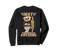 (ON BACK) May 89th Birthday Men Women 1937 Teddy Bear Sweatshirt