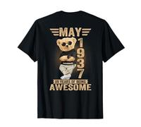 (ON Back) May 89th Birthday Men Women 1937 Teddy Bear T-Shirt