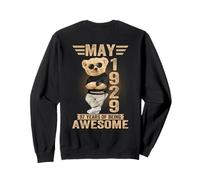 (ON BACK) May 97th Birthday Men Women 1929 Teddy Bear Sweatshirt