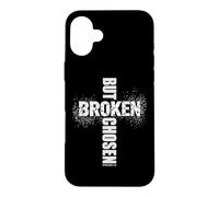 (On Back) Mens Christian Broken But Chosen Bible Jesus Faith Case for iPhone 16 Plus