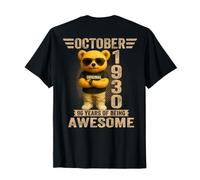 (ON Back) October 1930 96th Birthday 96 Years Teddy Bear T-Shirt