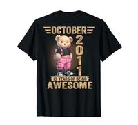 (ON Back) October 2011 15th Birthday 15 Year Teddy Bear T-Shirt