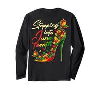 (On Back) Stepping Into Juneteenth 1865 High Heels Melanin Long Sleeve T-Shirt
