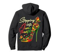 (On Back) Stepping Into Juneteenth 1865 High Heels Melanin Pullover Hoodie