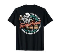 (ON Back) Surviving Fatherhood One Beer at A Time Skeleton T-Shirt