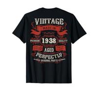 (ON Back) Vintage 88th Birthday Decorations 1938 88 Birthday T-Shirt