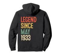 (ON BACK) Vintage 93 Birthday Decorations 1933 93rd Birthday Pullover Hoodie