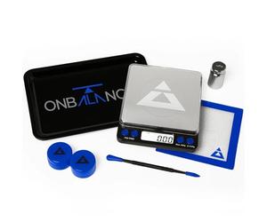 On Balance 710-PRO Concentrate Scale Kit 100g x 0.01g High Precision Digital Milligram Scales, Portable Pocket Gram Scale w/ 100g Calibration Weight, Tray, Dab Tool, Mat & 2 Silicone Containers