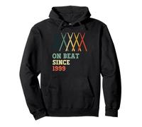 On Beat Since 1999 Retro Birthday Year Drums Sticks Music Pullover Hoodie
