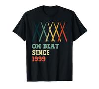 On Beat Since 1999 Retro Birthday Year Drums Sticks Music T-Shirt