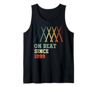 On Beat Since 1999 Retro Birthday Year Drums Sticks Music Tank Top