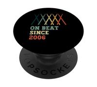 On Beat Since 2006 Retro Birthday Year Drums Sticks Music PopSockets Adhesive PopGrip