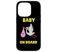 On Board Baby | Stork Shower Announcement Case for iPhone 14 Pro