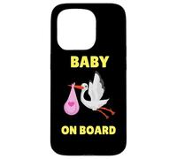 On Board Baby | Stork Shower Announcement Case for iPhone 15 Pro