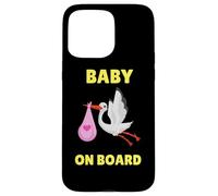 On Board Baby | Stork Shower Announcement Case for iPhone 15 Pro Max