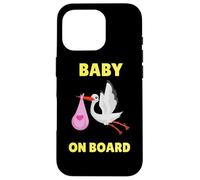On Board Baby | Stork Shower Announcement Case for iPhone 16 Pro