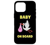 On Board Baby | Stork Shower Announcement Case for iPhone 16 Pro Max
