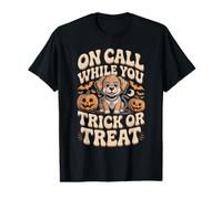 On Call While You Trick Or Treat Veterinarian Vet Tech Value Graphic T-Shirt