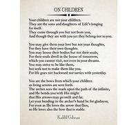 On Children Poem by Kahlil Gibran Quote The Prophet (5 x 7, Ivory)