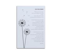 On Children Poem by Kahlil Gibran Quote The Prophet, Home Decor Wall Art, Literary Gift, Motivational Typography Quotes, Dandelion Poster Poster Decorative Painting Canvas Wall Posters And Art Picture