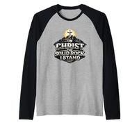 On Christ The Solid Rock I Stand Christian Faith Gift Raglan Baseball Tee