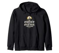 On Christ The Solid Rock I Stand Christian Faith Gift Zip Hoodie