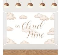 On Cloud Nine Backdrop Cloud Baby Shower Decorations White Sky Clouds Photography Background We are on Cloud Nine Backdrop for Baby Shower Party Decor Supplies 5×3ft