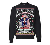 On Coast "Its Not Christmas Until Hans Gruber Falls From Nakatomi Ugly Christmas Sweater Sweatshirt, Black, Large