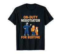On-Duty Bedtime Negotiator Uncle Cartoon Design Family T-Shirt