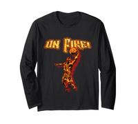 On Fire! Basketball Player Dunking Fiery B-Ball Fans Players Long Sleeve T-Shirt