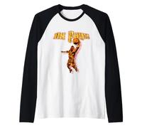 On Fire! Basketball Player Dunking Fiery B-Ball Fans Players Raglan Baseball Tee