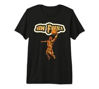 On Fire Basketball Player Dunking Fiery Graphic Premium T-Shirt