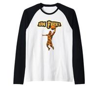 On Fire Basketball Player Dunking Fiery Graphic Raglan Baseball Tee