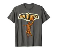 On Fire Basketball Player Dunking Fiery Graphic T-Shirt