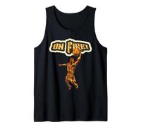 On Fire Basketball Player Dunking Fiery Graphic Tank Top