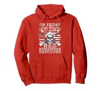 On Friday We Wear Red Military Support Troops Patriotic USA Pullover Hoodie