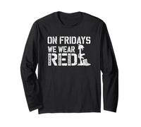 On Friday We Wear Red Military Support US Flag Long Sleeve T-Shirt