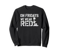On Friday We Wear Red Military Support US Flag Sweatshirt