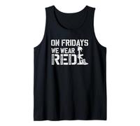 On Friday We Wear Red Military Support US Flag Tank Top