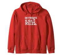 On Friday We Wear Red Military Support US Flag Zip Hoodie