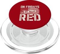 On Fridays We Wear Red Military US Flag Remember Everyone PopSockets PopGrip for MagSafe