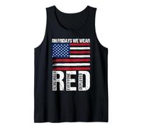 ON Fridays WEAR RED Remember Everyone Deployed Tank Top