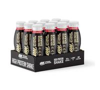 ON High Protein Shake Bottles, Ready To Drink Healthy Snacks, No added sugars, low fat, Post Workout Snack for Men and Women, Strawberry Flavour, 12x330ml, Packaging may vary