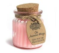 Soy Pot Of Fragrance Glass Jar Candle - On Jasmine Wings