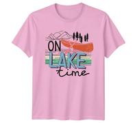 On Lake Time Lake Life Outdoors Mens T Shirt Womens Tee Graphic Unisex Top Canoeing Relaxation Design XL Light Pink