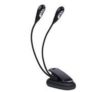 On LED Lamp, Double Adjustable Arm Light, Mini Portable Desk Reading Light with 6 Beads, Night Work Lamp for Music Stand, USB Charging (6 lights)