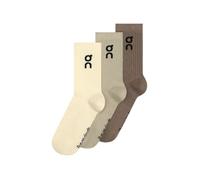 On Logo Sock High 3P M 43-46 Beige Women