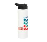On May 2002 Year 2002 Since 2002 Retro 2002 Vintage 2002 Stainless Steel Insulated Water Bottle