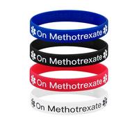 On Methotrexate Medical Alert Wristbands Autoimmune Conditions (4 Pack) (X Large 21cm)