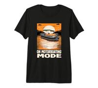 On Motorboating Mode Pontoon Captain Lake Life Pontooning Premium T-Shirt